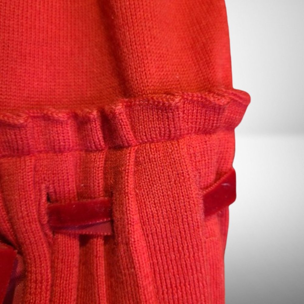 VALENTINO GARAVANI STUNNING BRIGHT RED SWEATER WITH BELL PLEATED SLEEVES - Picture 6 of 16